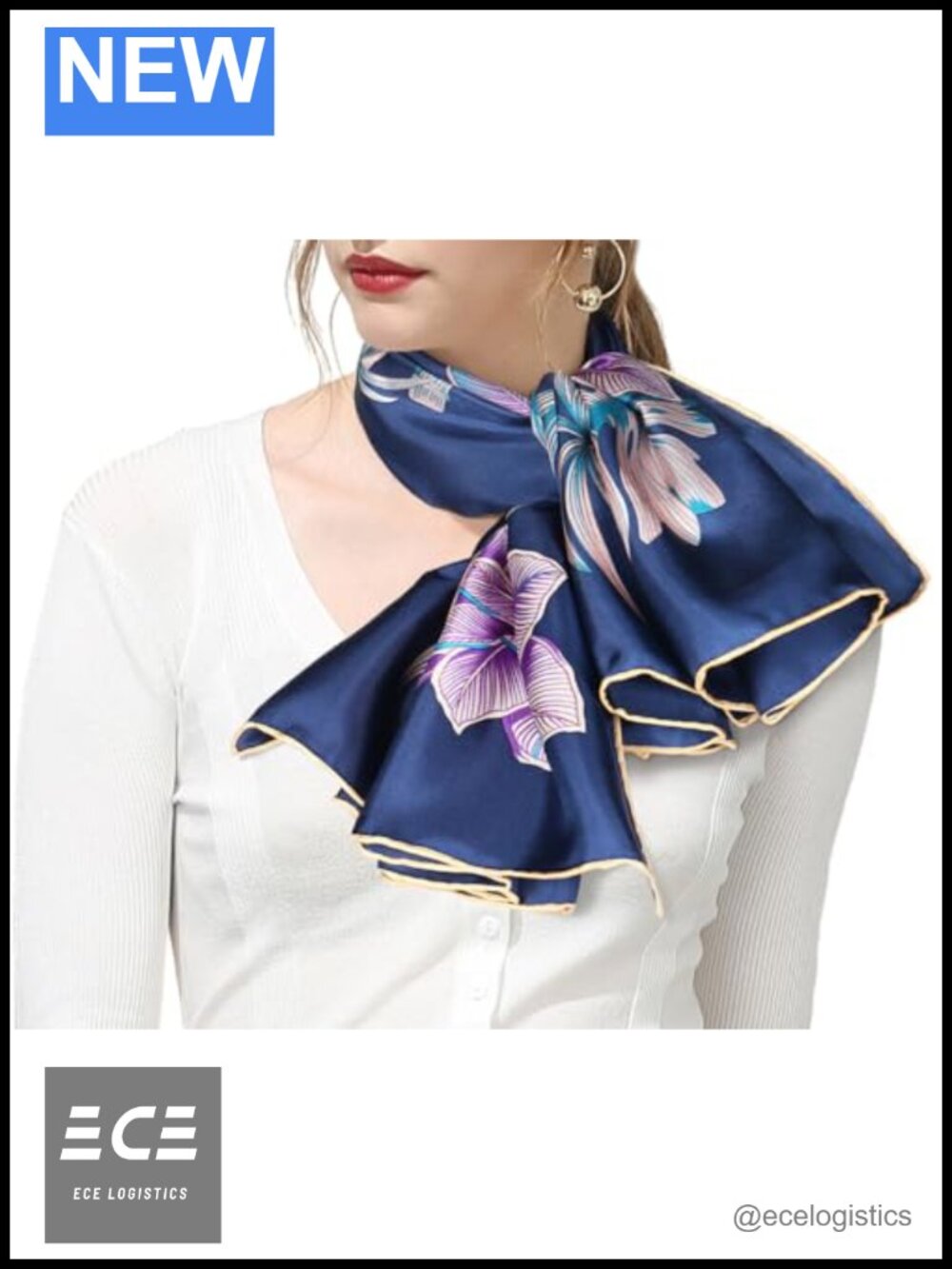 100% Mulberry Silk Twill 35x35 Large Square Scarf Hand-Rolled Edges